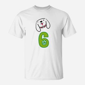 Lustiges T-Shirt zum 6. Kindergeburtstag mit Hunde-Motiv - Seseable De