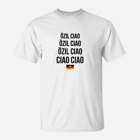 Özil Ciao-Print Fanshirt mit Deutschlandflagge – Weiß - Seseable De