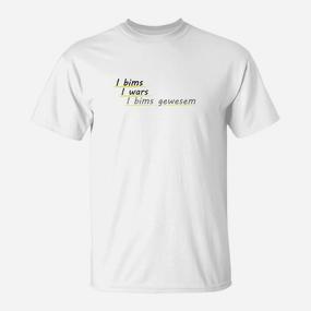 Weißes T-Shirt mit I bims-Slogan, Lässige Jugend Streetwear - Seseable De
