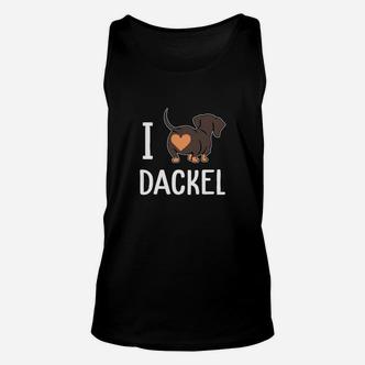 Ich liebe Dackel Unisex TankTop, Lustiges Hundemotiv für Dackelfans - Seseable De