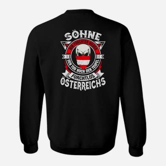 Schwarzes Sweatshirt mit Österreichischem Adler, Söhne Österreichs Motiv - Seseable De