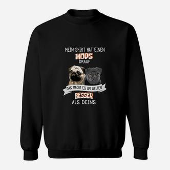 Mops Spruch Sweatshirt Mein Sweatshirt hat einen Mops, Lustig für Hundefreunde - Seseable De