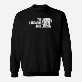 Schwarzes Labrador-Hunde-Gesicht Sweatshirt, Modisches Haustierliebhaber-Outfit - Seseable De