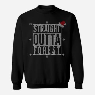 Urbanes Sweatshirt Straight Outta Forest mit Rosen-Applikation - Seseable De