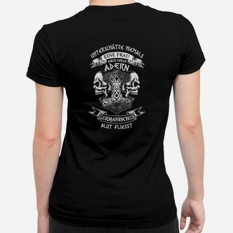 Schwarzes Herren-Frauen Tshirt mit germanischem Motiv und Schriftzug, Vikings Design - Seseable De