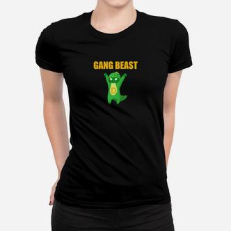 Gang Beast Lustiges Cartoon-Monster Grafik-Frauen Tshirt in Schwarz, Witziges Design - Seseable De