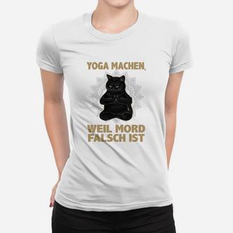 Lustiges Katzen-Yoga Frauen Tshirt: Yoga Statt Mord Humorvolles Frauen Tshirt - Seseable De