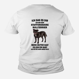Staffordshire Bullterrier Kinder Tshirt Ich bin ein Baby, Lustiges Kinder Tshirt für Hundeeltern - Seseable De
