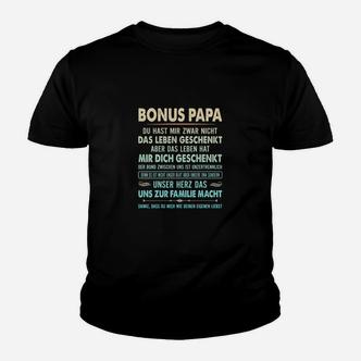 Bonus Papa Dankbarkeits-Kinder Tshirt, Herzliche Botschaft Tee - Seseable De