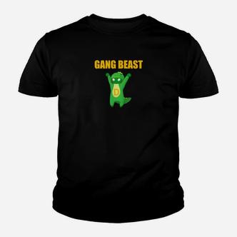 Gang Beast Lustiges Cartoon-Monster Grafik-Kinder Tshirt in Schwarz, Witziges Design - Seseable De