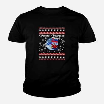 Ugly Christmas Tee mit Weihnachtspullover-Design & Weltkarte, Schwarzes Kinder Tshirt - Seseable De