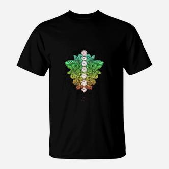 Abstraktes Naturdesign Schwarzes T-Shirt, Buntes Kunst-Motiv - Seseable De