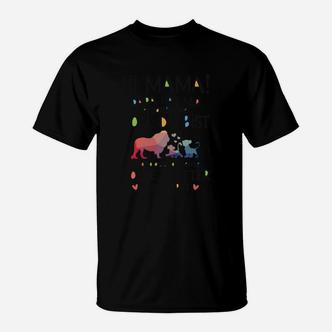 Farbenfrohes Tier-Silhouetten-Design T-Shirt, Kreatives Outfit für Naturfreunde - Seseable De