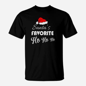 Optimized Santa's Favorit Ho Ho Ho Schwarzes Weihnachts-T-Shirt für Erwachsene - Seseable De