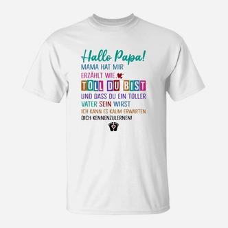 Hallo Papa – Du wirst Vater T-Shirt, Lustiges Ankündigungs-Shirt - Seseable De