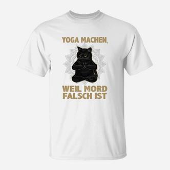 Lustiges Katzen-Yoga T-Shirt: Yoga Statt Mord Humorvolles Shirt - Seseable De