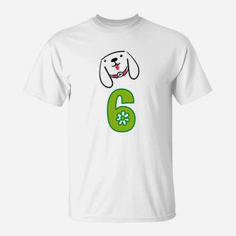 Lustiges T-Shirt zum 6. Kindergeburtstag mit Hunde-Motiv - Seseable De