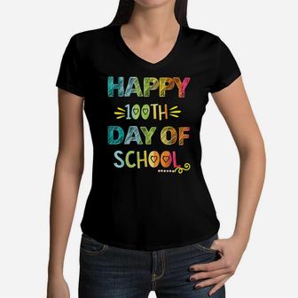 100Th Day Of School Outfit Costume Kids Boys Girls Teacher Women V-Neck T-Shirt | Crazezy DE