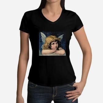 Aesthetic Soft Grunge Teen Girls Women Egirl Vintage Women V-Neck T-Shirt | Crazezy