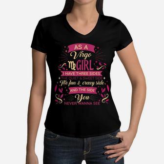 As A Virgo Girl Birthday Astrology Zodiac Sign Women Virgo Women V-Neck T-Shirt | Crazezy AU