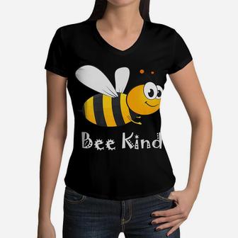 Bee Kind Mens Womens Kids Women V-Neck T-Shirt | Crazezy CA