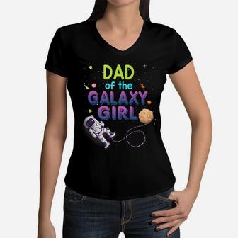 Birthday Astronaut Girls Family Matching Outfit Women V-Neck T-Shirt | Crazezy
