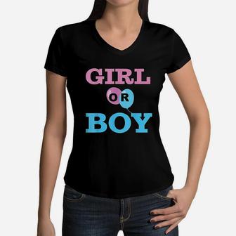 Boy Or Girl Pink Or Blue Women V-Neck T-Shirt - Thegiftio UK