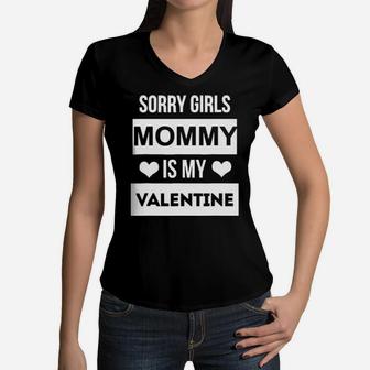 Boys Valentine's Day Sorry Girls Women V-Neck T-Shirt - Monsterry