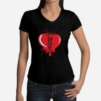 Broken Heart Gift For Valentines Day Happy Valentines Day Women V-Neck T-Shirt - Seseable