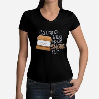 Camping Kids Have More Fun Women V-Neck T-Shirt | Crazezy