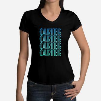 Carter Name Gift For Boys Named Carter Women V-Neck T-Shirt | Crazezy