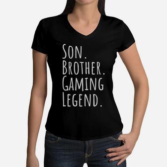 Christmas Gifts For Gamer Boys Son Brothers Funny Gaming Women V-Neck T-Shirt | Crazezy AU