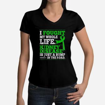 Chronic Kidney Disease Awareness Women V-Neck T-Shirt | Crazezy