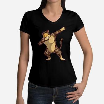 Cool Cheetah Design For Men Women Boys Cat Cheetah Lovers Women V-Neck T-Shirt | Crazezy