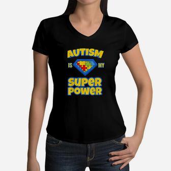 Cool Is My Superpower Autistic Kids Women V-Neck T-Shirt | Crazezy AU