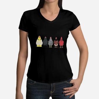Cute Chicken Farm Boy Girl Women V-Neck T-Shirt | Crazezy