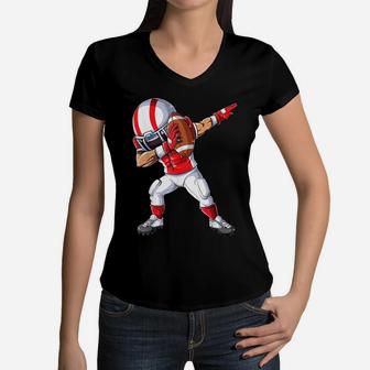 Dabbing Football T Shirt Kids Boys Men Dab Dance Funny Gifts Women V-Neck T-Shirt | Crazezy