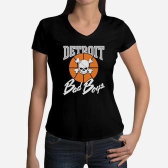 Detroit Bad Boys Women V-Neck T-Shirt - Thegiftio UK