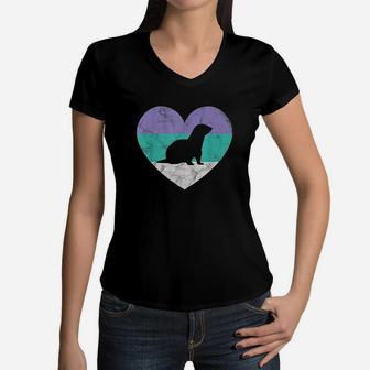Ferret For Women Girls Women V-Neck T-Shirt | Crazezy