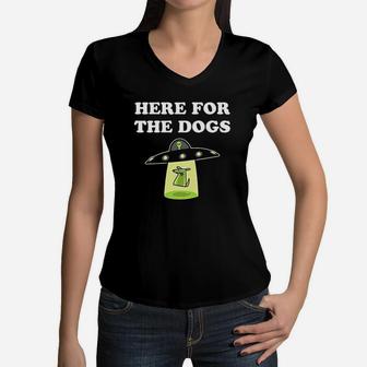 Funny Dogs Gifts For Dog Lover Puppy Doggo Cute Youth Kids Girl Boy Women V-Neck T-Shirt | Crazezy UK