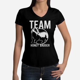 Honey Badger Team Marten Ratel Don't Gift Men Women Kids Women V-Neck T-Shirt | Crazezy