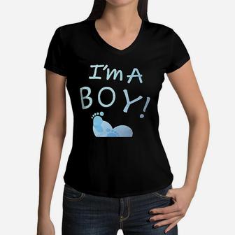 I Am A Boy Women V-Neck T-Shirt | Crazezy