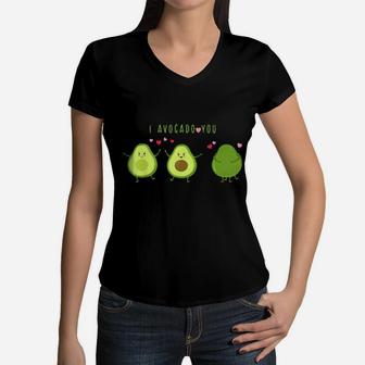 I Avocado You Cool Valentine Idea Vegan Girls Guacamole Women V-Neck T-Shirt - Monsterry CA