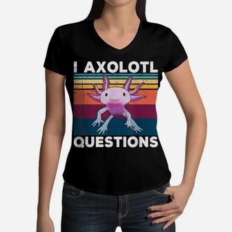 I Axolotl Questions Retro 90S Funny Axolotl Kids Boys Girls Women V-Neck T-Shirt | Crazezy UK
