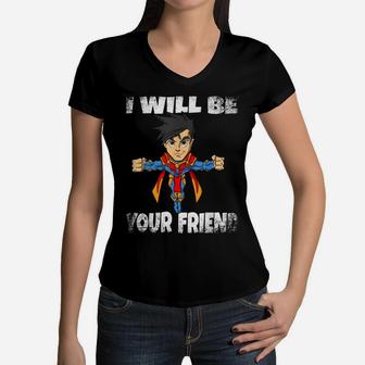 I Will Be Your Friend Back To School Superhero T Shirt Kids Women V-Neck T-Shirt | Crazezy UK
