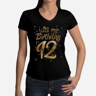 It's My 12Th Birthday Girl Gifts 12 Years Old Women V-Neck T-Shirt | Crazezy