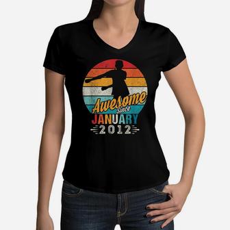 January 2012 Birthday Floss Present For 8 Year Old Boy Gift Women V-Neck T-Shirt | Crazezy AU