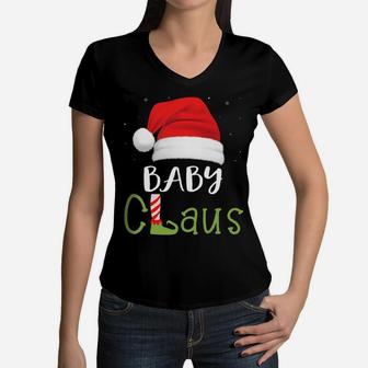 Kids Baby Claus Family Group Matching Pajama Funny Christmas Gift Women V-Neck T-Shirt | Crazezy DE