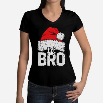 Little Brother Santa Christmas Family Matching Xmas Boys Women V-Neck T-Shirt | Crazezy CA
