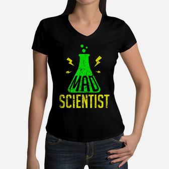 Mad Scientist T Shirt Science For Child Boys Girls Costume Women V-Neck T-Shirt | Crazezy UK